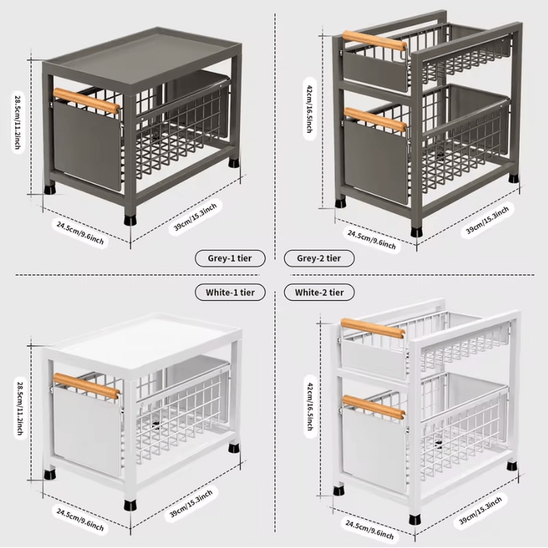 SlideMax PullOut Cabinet Storage Rack Under Sink Spice Organizer 3