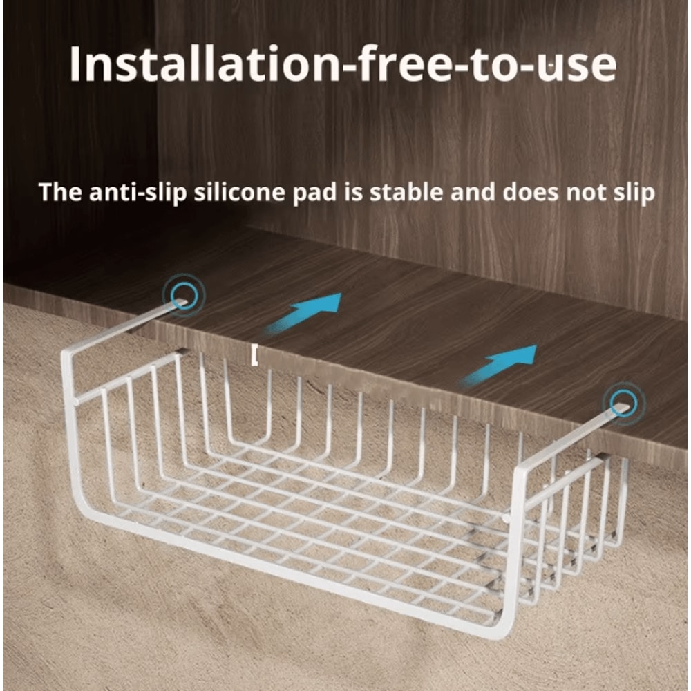 SpaceNest Hanging Under Cabinet Storage Basket Large Capacity Metal Organizer 1