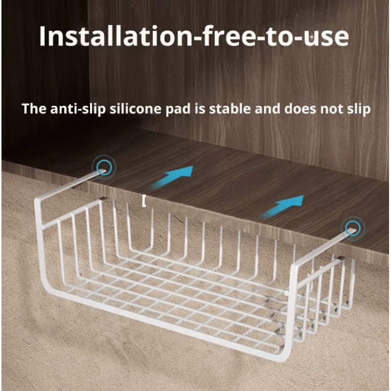 SpaceNest Hanging Under Cabinet Storage Basket Large Capacity Metal Organizer 1