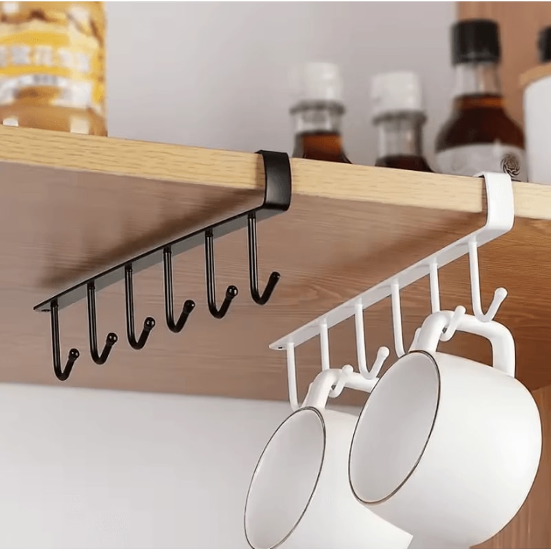 HookNest Wall Mounted Mug Kitchen Storage Rack 0