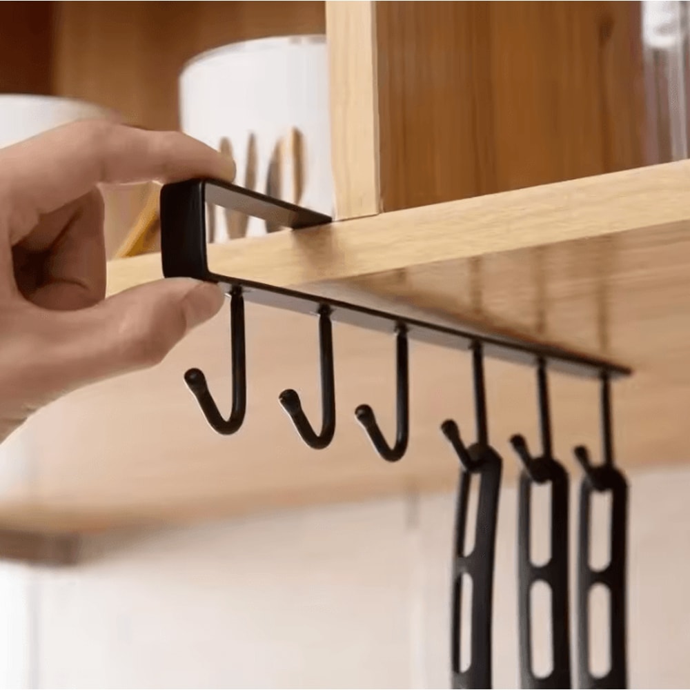 HookNest Wall Mounted Mug Kitchen Storage Rack 1