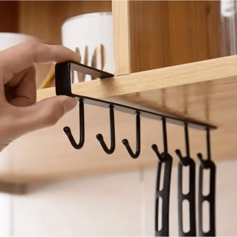 HookNest Wall Mounted Mug Kitchen Storage Rack 1