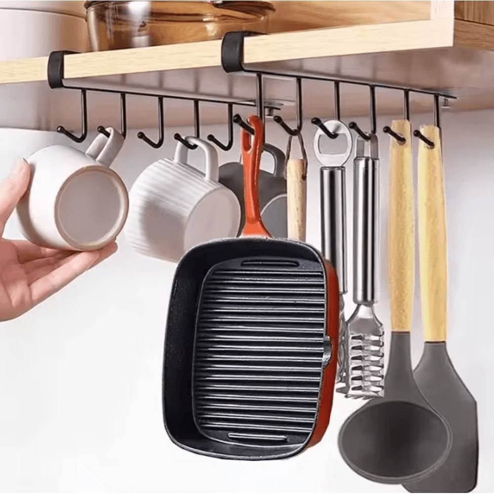 HookNest Wall Mounted Mug Kitchen Storage Rack 3