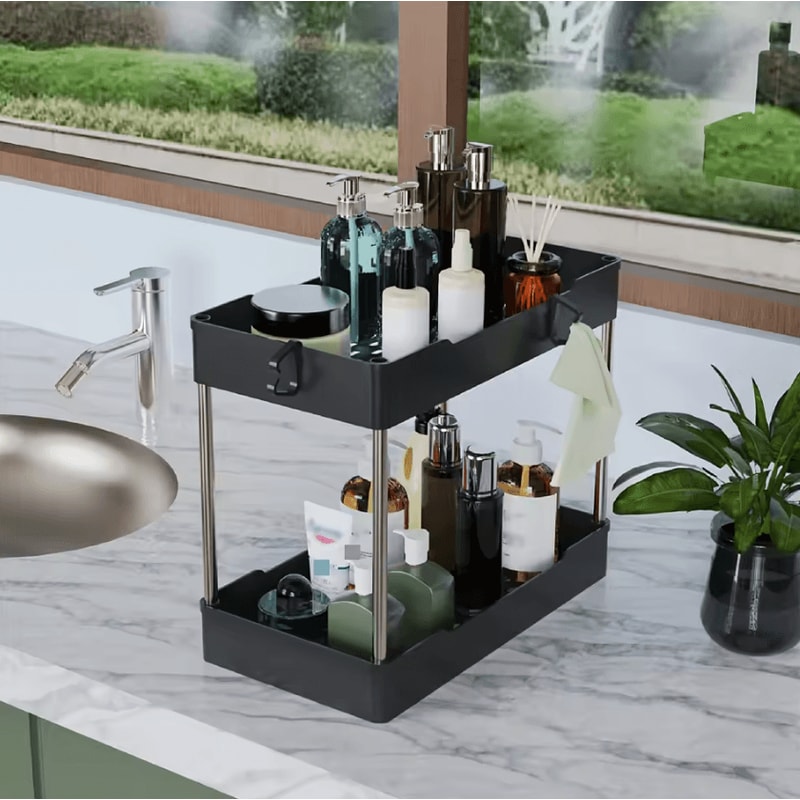 SpaceFlow 3Piece Under Sink Organizer Set MultiSize Bathroom Kitchen Storage Racks 2