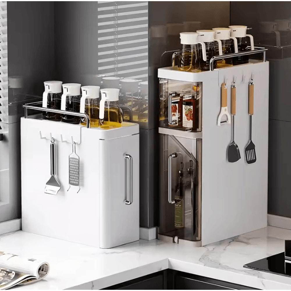 SpiceFlow PullOut Kitchen Spice Shelf MultiLayer Oil Seasoning Organizer 1