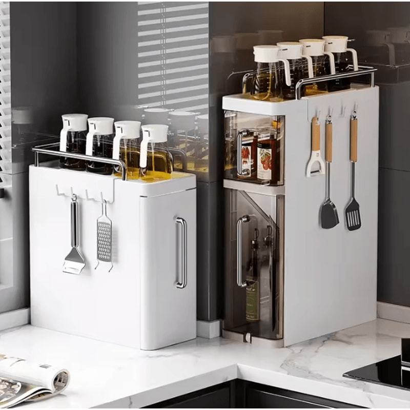 SpiceFlow PullOut Kitchen Spice Shelf MultiLayer Oil Seasoning Organizer 1