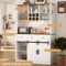 RusticHaven Farmhouse Bar Cabinet With Sliding Barn Doors Wine Storage 1