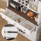 RusticHaven Farmhouse Bar Cabinet With Sliding Barn Doors Wine Storage 3