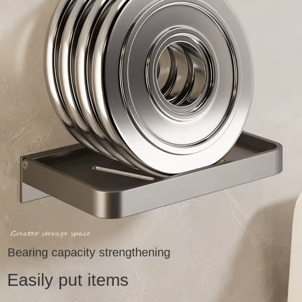 FlexFold Wall Mounted Bathroom Shelf NoDrill Foldable Storage Rack 2