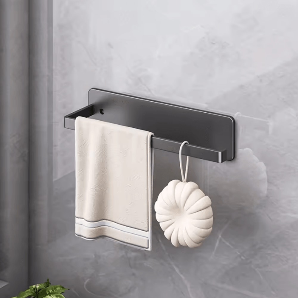 GripRoll Carbon Steel Paper Towel Fresh Film Holder SelfAdhesive Wall Rack 0