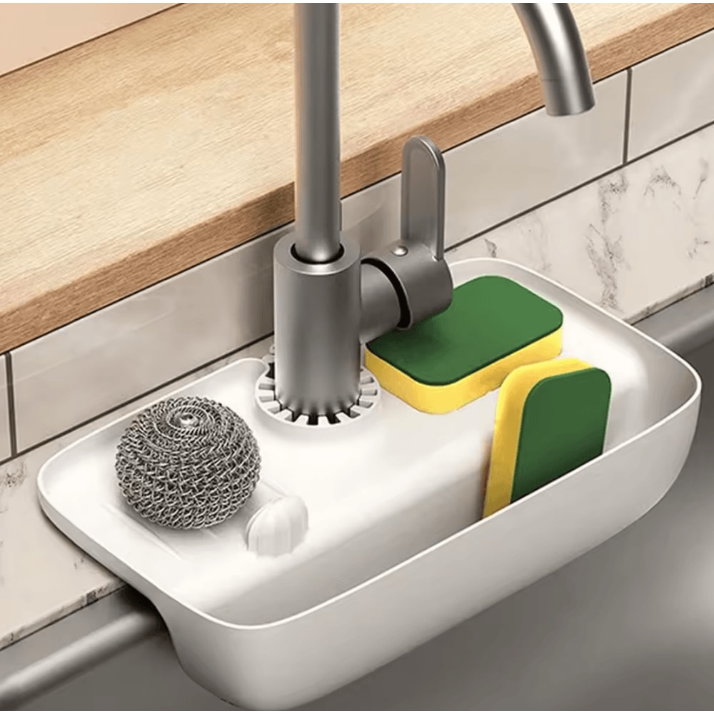 SplashGuard Silicone Faucet Drain Pad Sink Splash Sponge Organizer 3