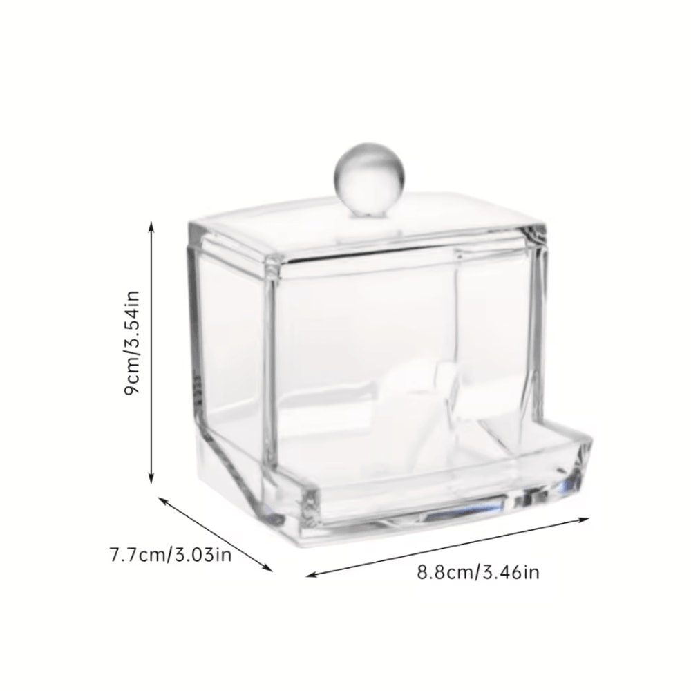 Clear Cotton Swab Pad Organizer Dispenser With Lid 4