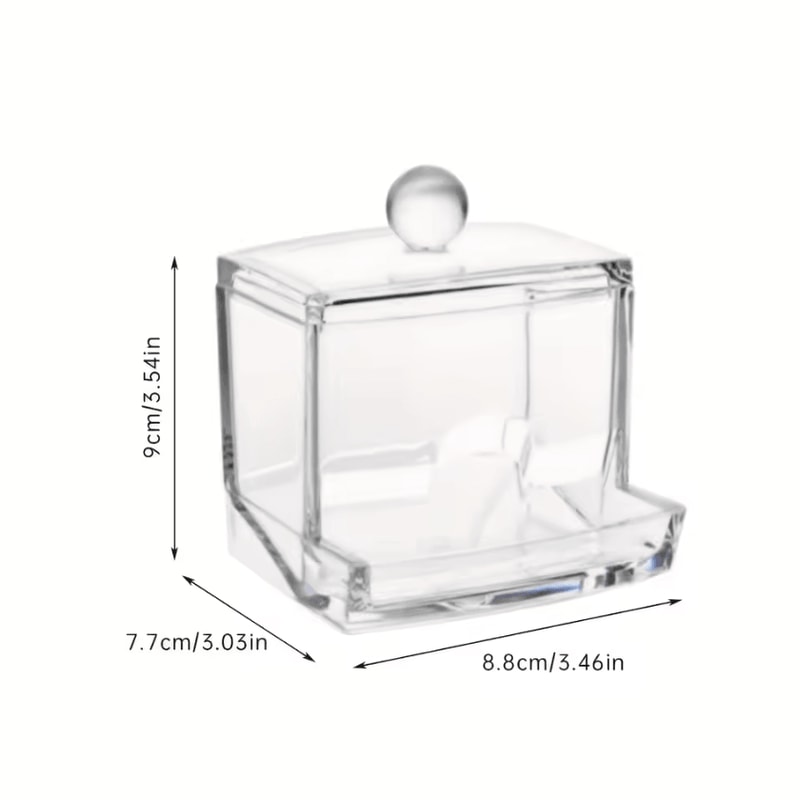 Clear Cotton Swab Pad Organizer Dispenser With Lid 4