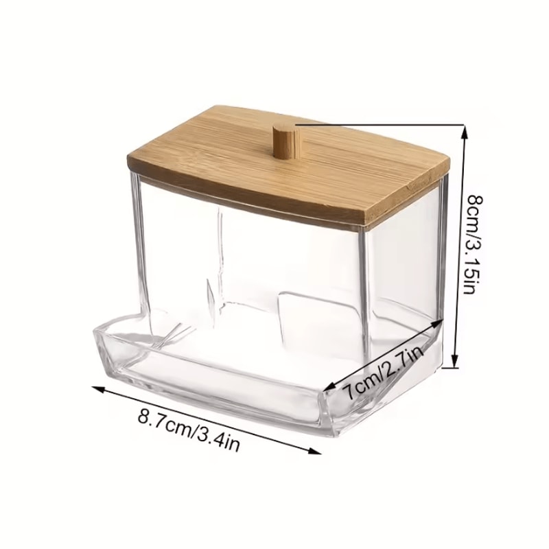 Clear Cotton Swab Pad Organizer Dispenser With Lid 5