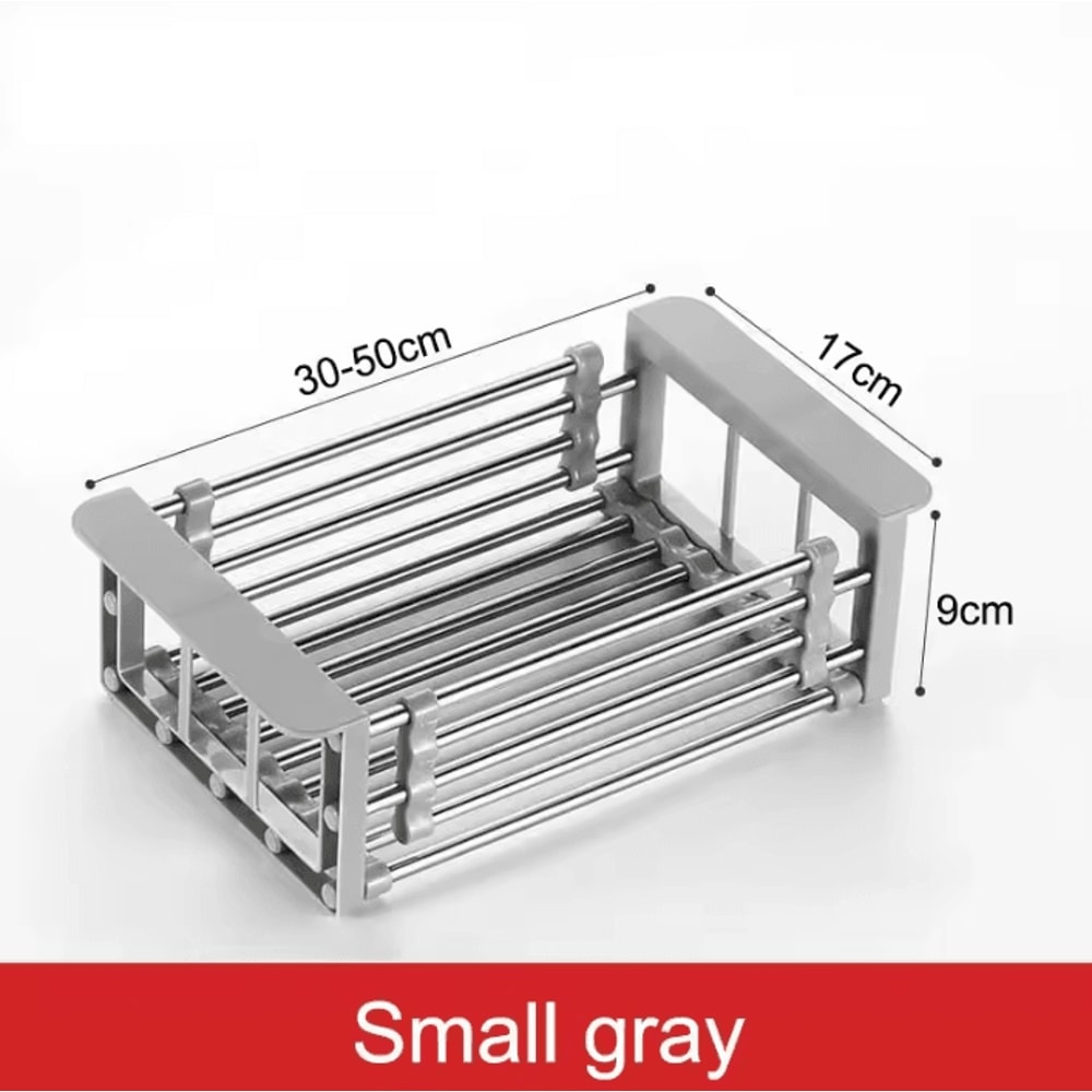 Extendable Stainless Steel Sink Drain Rack For Dish Produce Washing 3