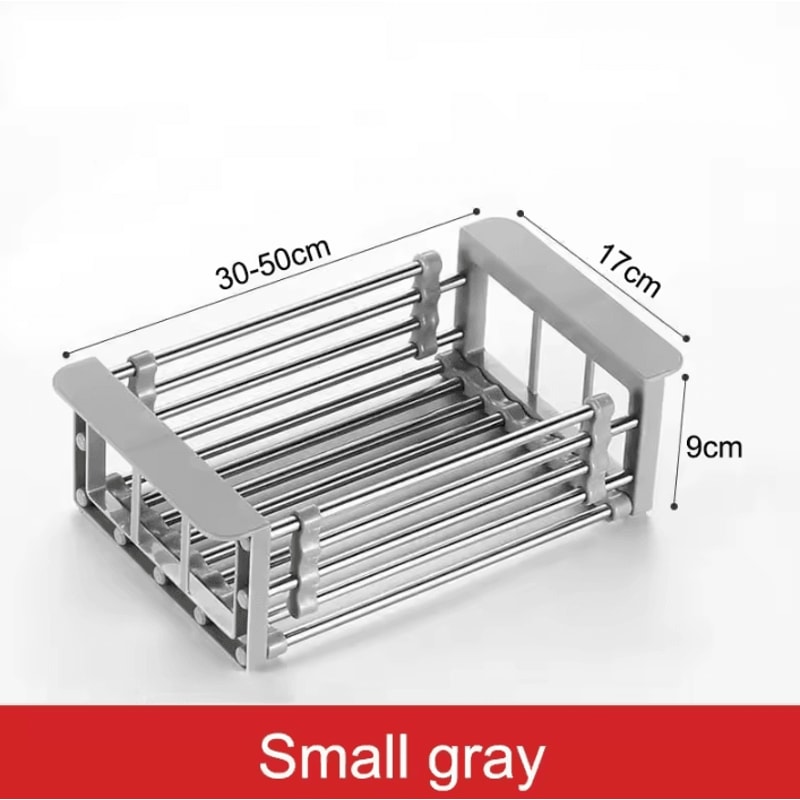 Extendable Stainless Steel Sink Drain Rack For Dish Produce Washing 3