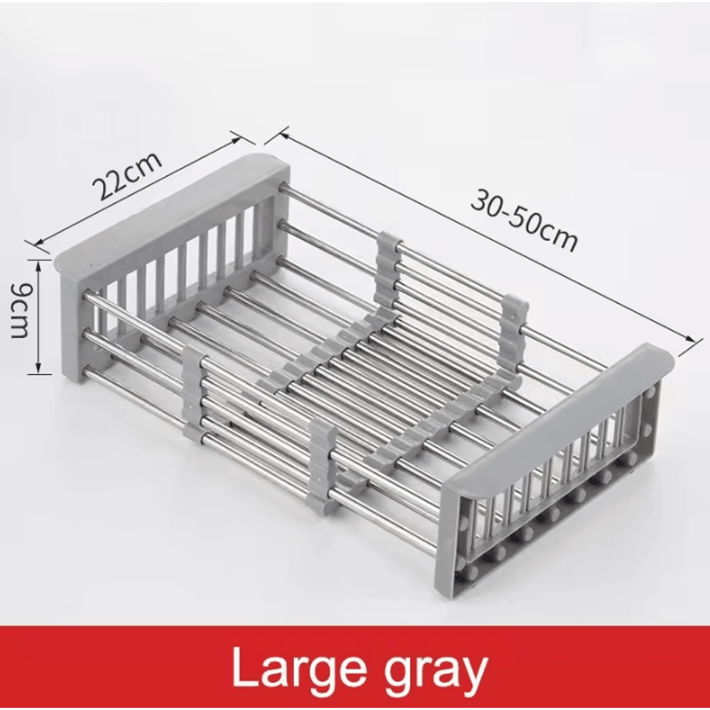 Extendable Stainless Steel Sink Drain Rack For Dish Produce Washing 5