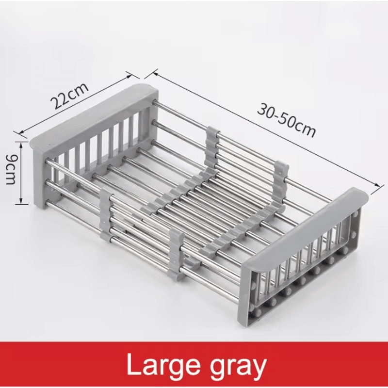 Extendable Stainless Steel Sink Drain Rack For Dish Produce Washing 5