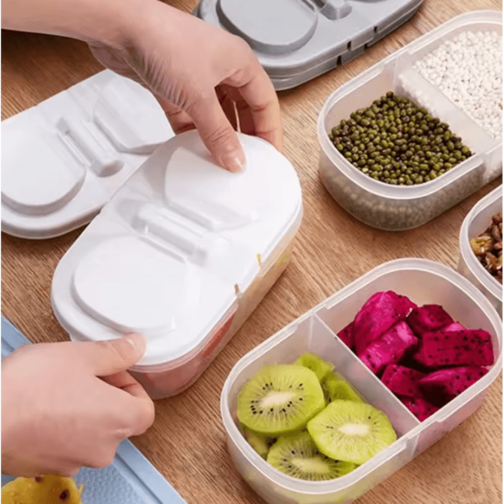 Double Compartment Food Storage Jar With Sealed Lid 0