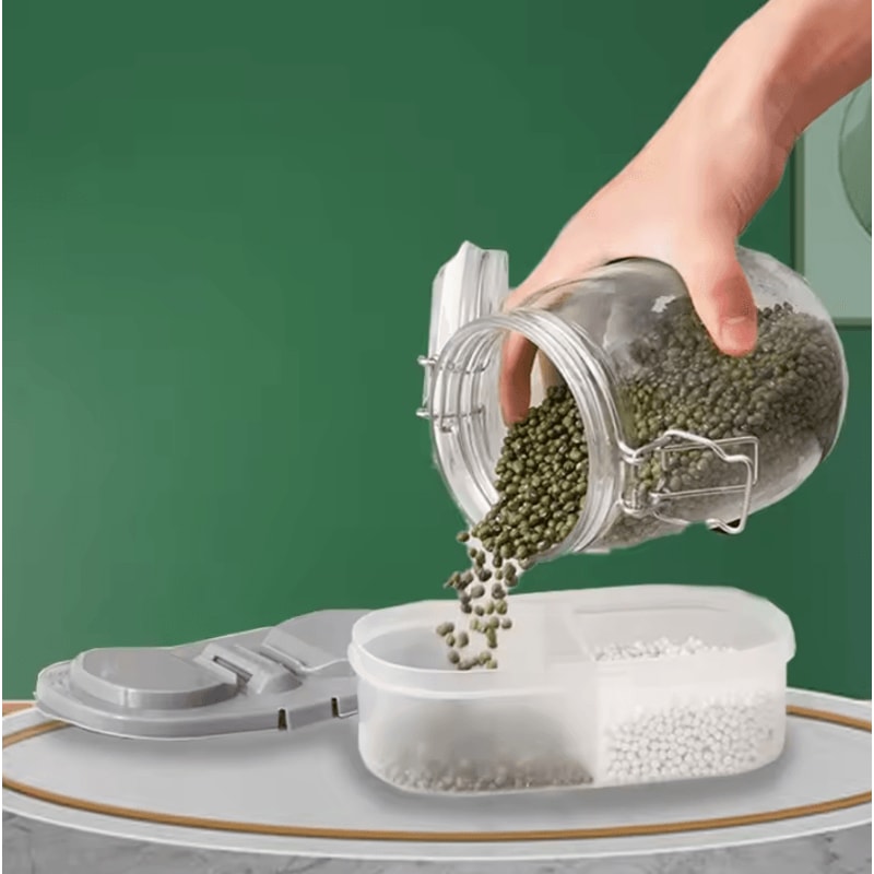 Double Compartment Food Storage Jar With Sealed Lid 1
