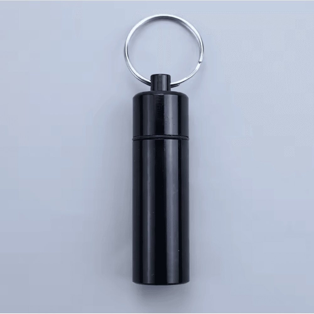 Mini Waterproof Aluminum Pill Holder Keychain For Travel Outdoor Use 3