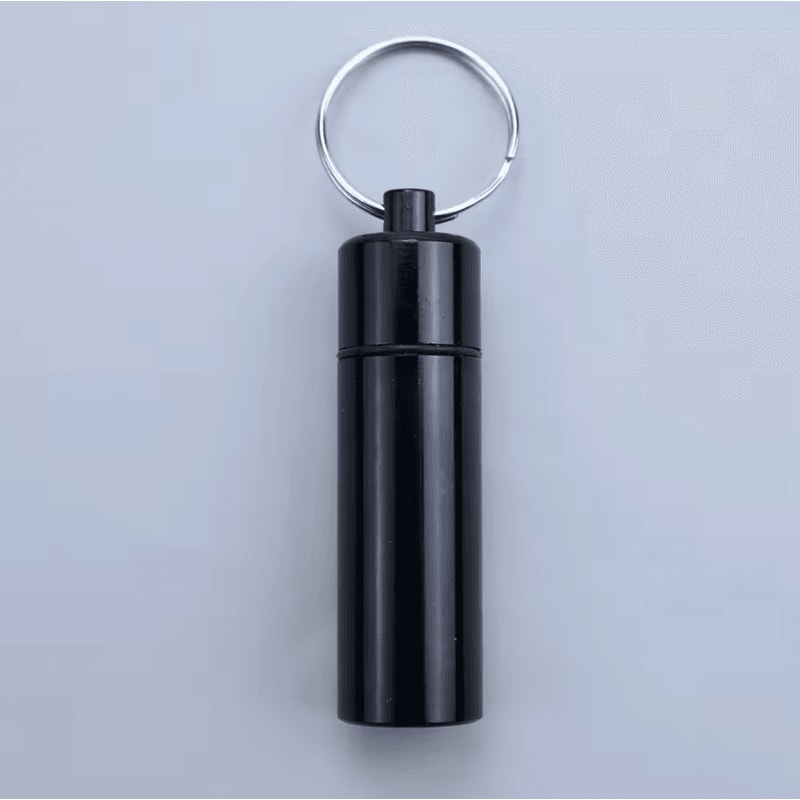 Mini Waterproof Aluminum Pill Holder Keychain For Travel Outdoor Use 3