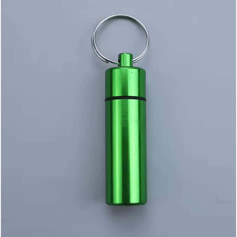 Mini Waterproof Aluminum Pill Holder Keychain For Travel Outdoor Use 4
