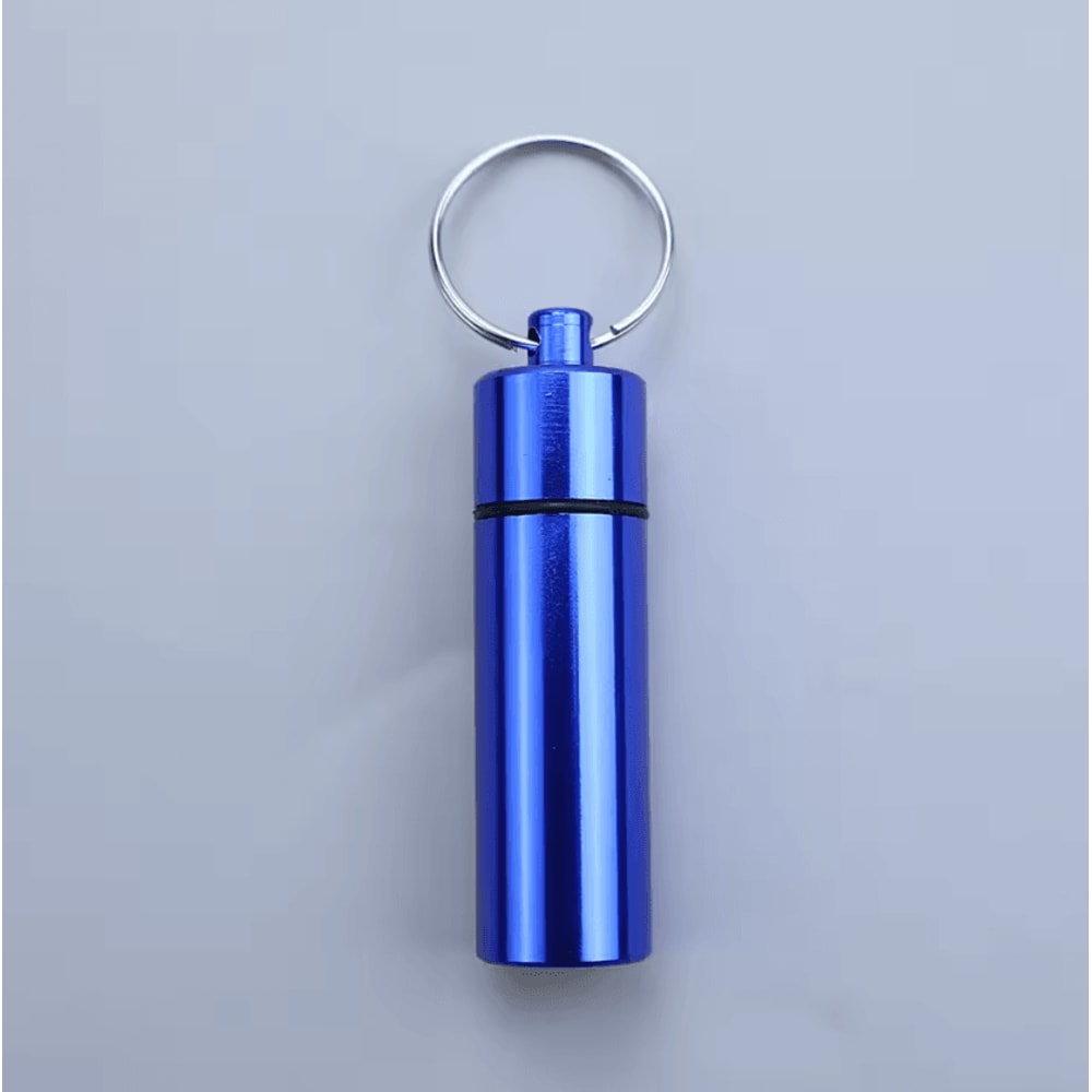 Mini Waterproof Aluminum Pill Holder Keychain For Travel Outdoor Use 5