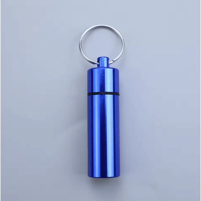 Mini Waterproof Aluminum Pill Holder Keychain For Travel Outdoor Use 5