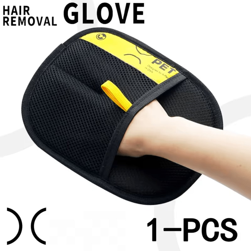 Reusable Pet Hair Remover Grooming Gloves With Lint Roller 2