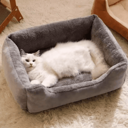 cozy plush cat & dog bed for warm winter comfort