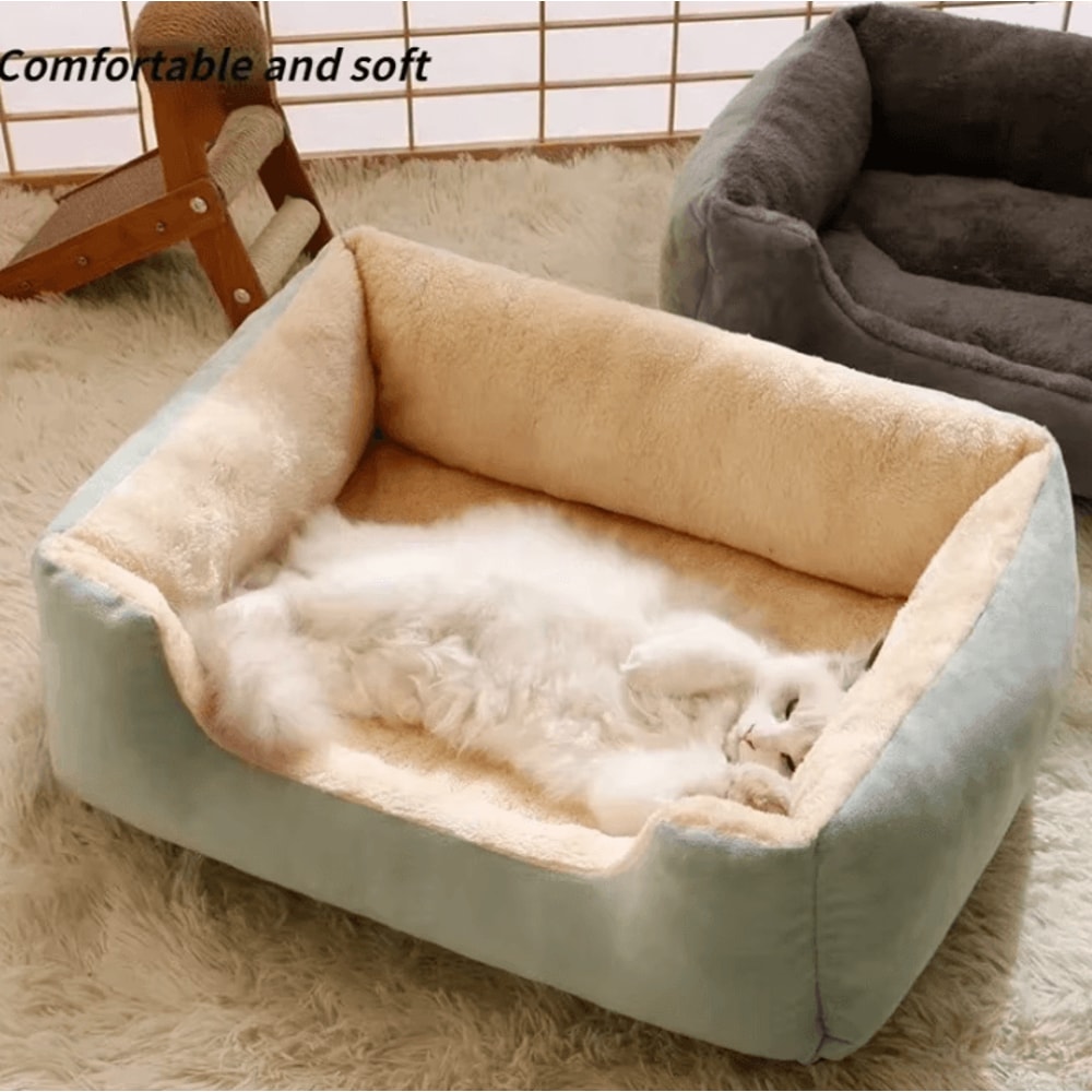 Cozy Plush Cat Dog Bed For Warm Winter Comfort 1