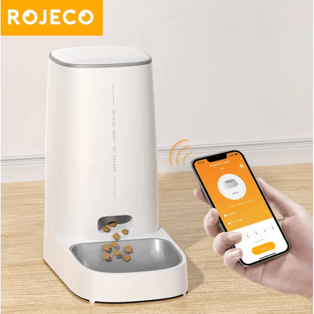 ROJECO Smart WiFi Automatic Cat Feeder For Cats Small Dogs 0