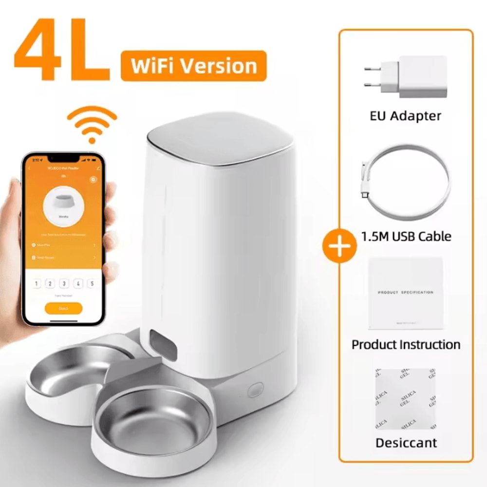 ROJECO Smart WiFi Automatic Cat Feeder For Cats Small Dogs 4
