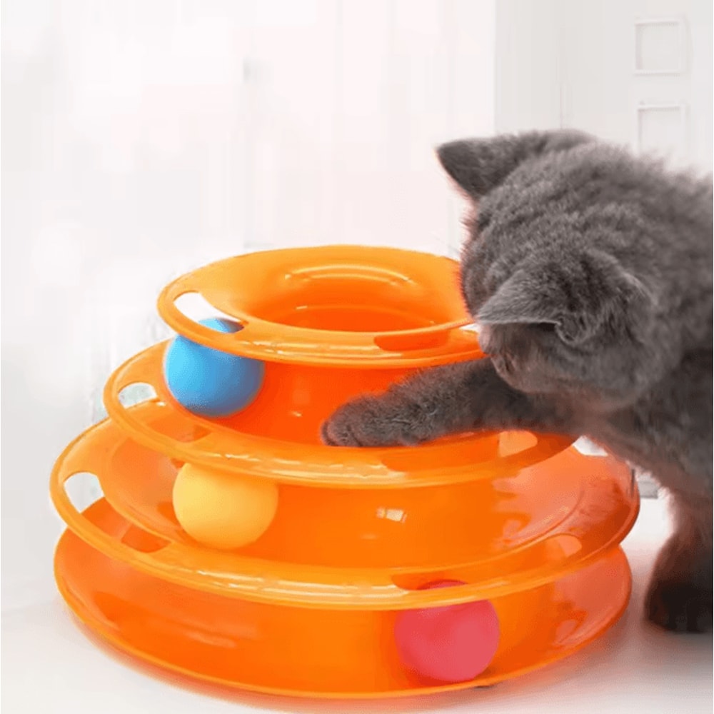 SpinPaws Interactive 3Tier Cat Track Tower Toy 0