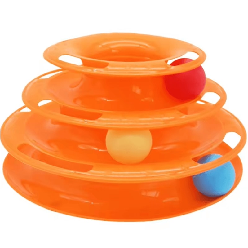 SpinPaws Interactive 3Tier Cat Track Tower Toy 1