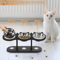 NordPaw Elevated Stainless Steel Cat Bowl With Wooden Stand 2