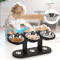 NordPaw Elevated Stainless Steel Cat Bowl With Wooden Stand 3