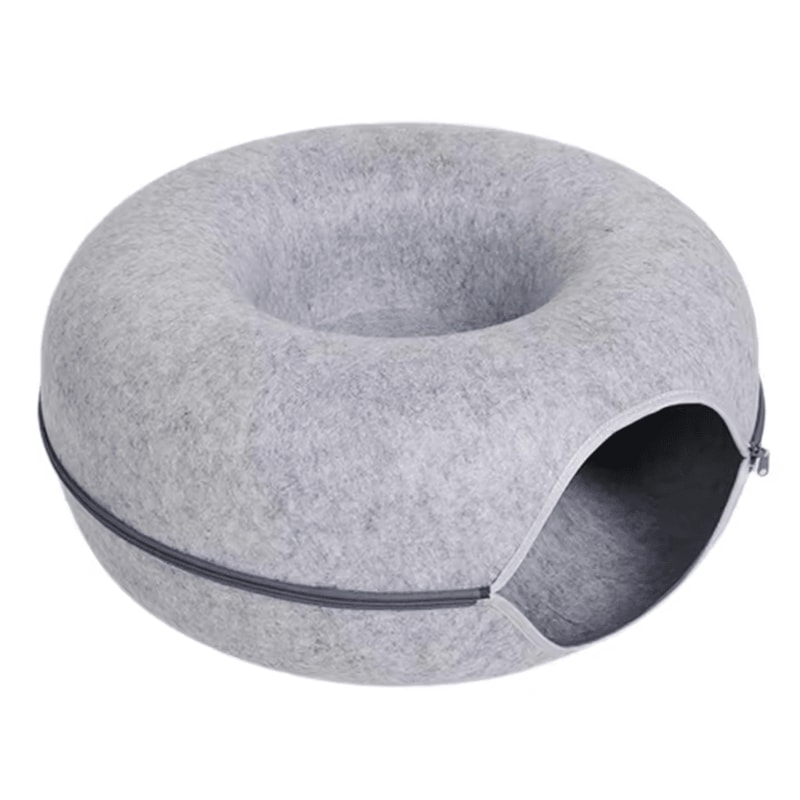CozyLoop Felt Cat Tunnel Bed Interactive Donut Nest 1