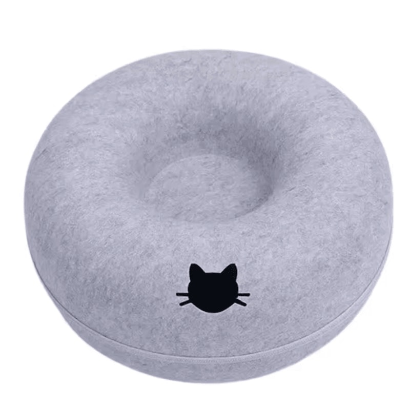 CozyLoop Felt Cat Tunnel Bed Interactive Donut Nest 2