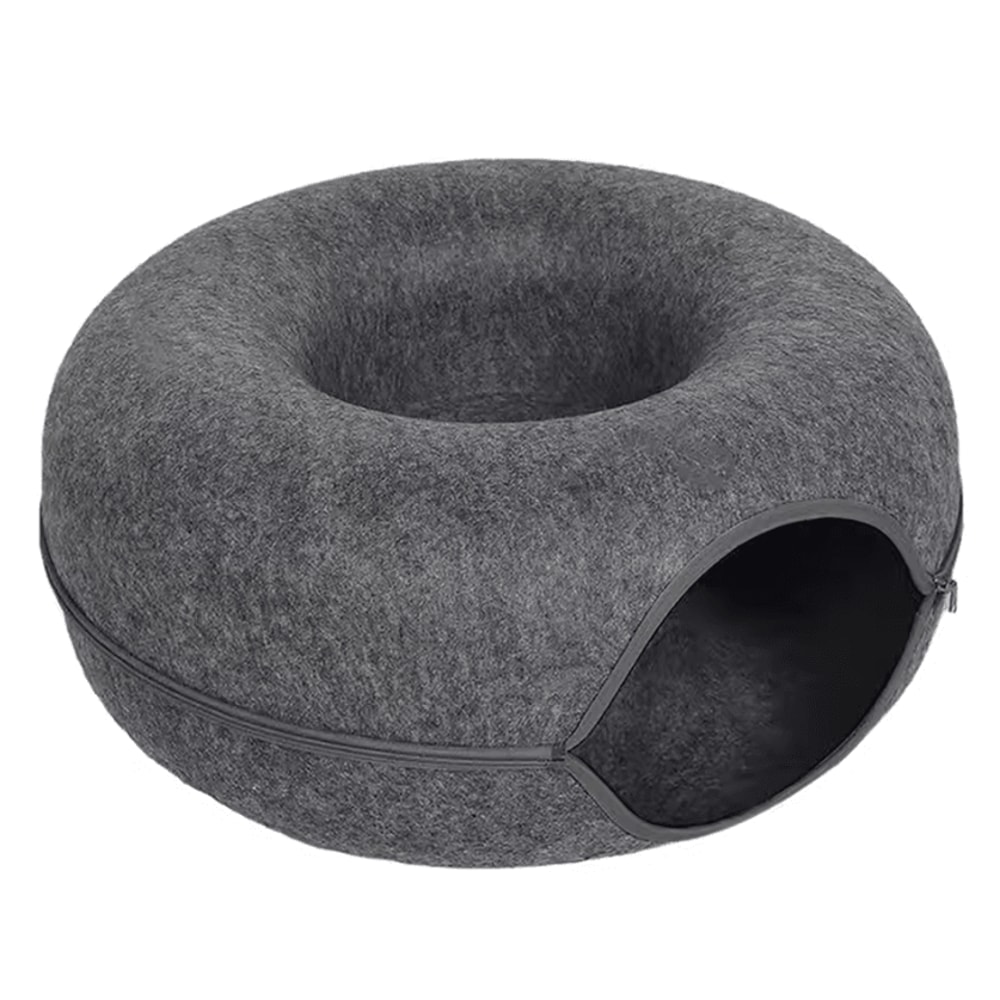 CozyLoop Felt Cat Tunnel Bed Interactive Donut Nest 3