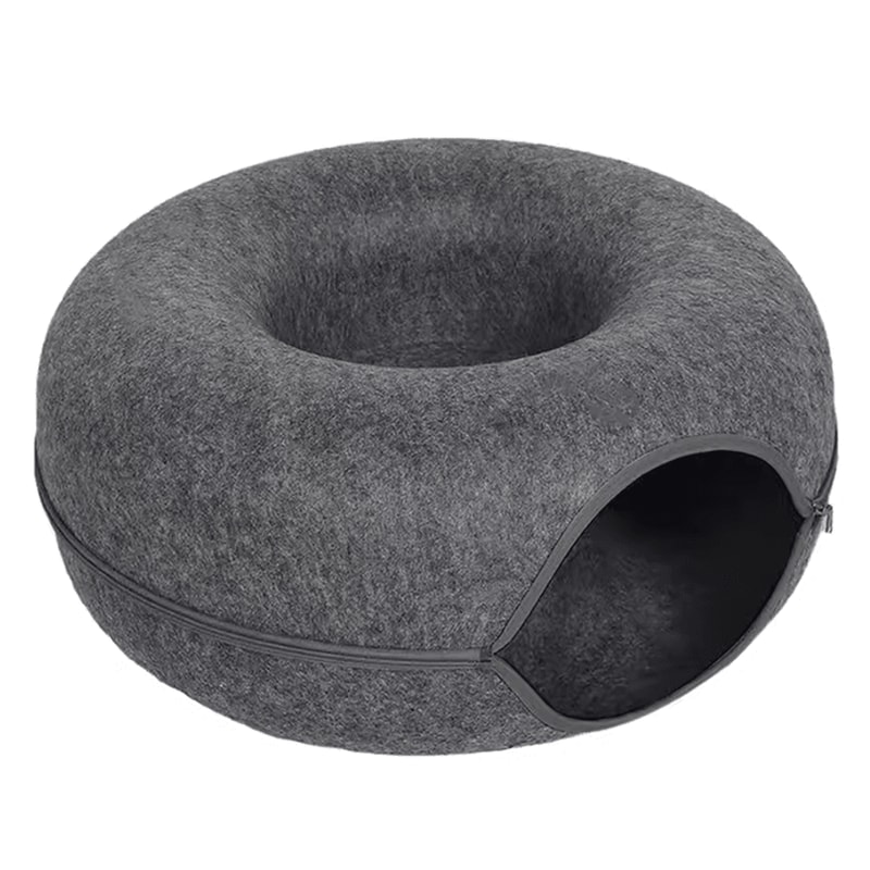 CozyLoop Felt Cat Tunnel Bed Interactive Donut Nest 3