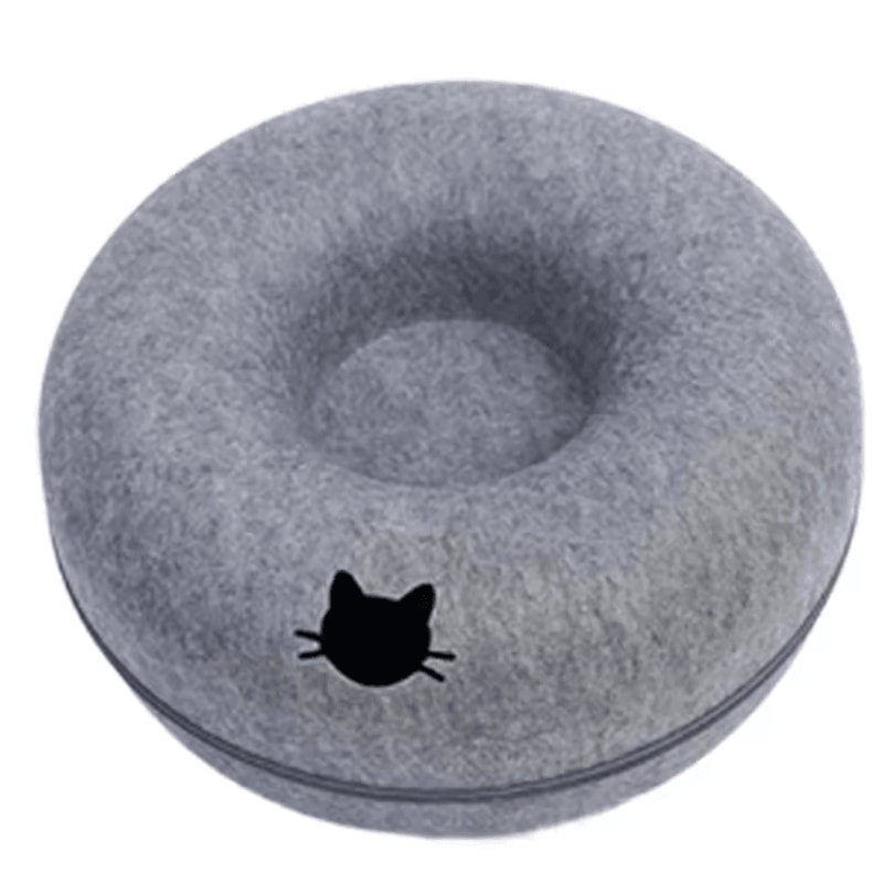 CozyLoop Felt Cat Tunnel Bed Interactive Donut Nest 4