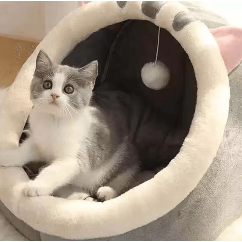SnuggleDome SemiEnclosed Warm Cat Nest Bed 2