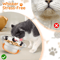 WoodlandPaws Elevated Triple Stainless Steel Cat Bowl Set 3