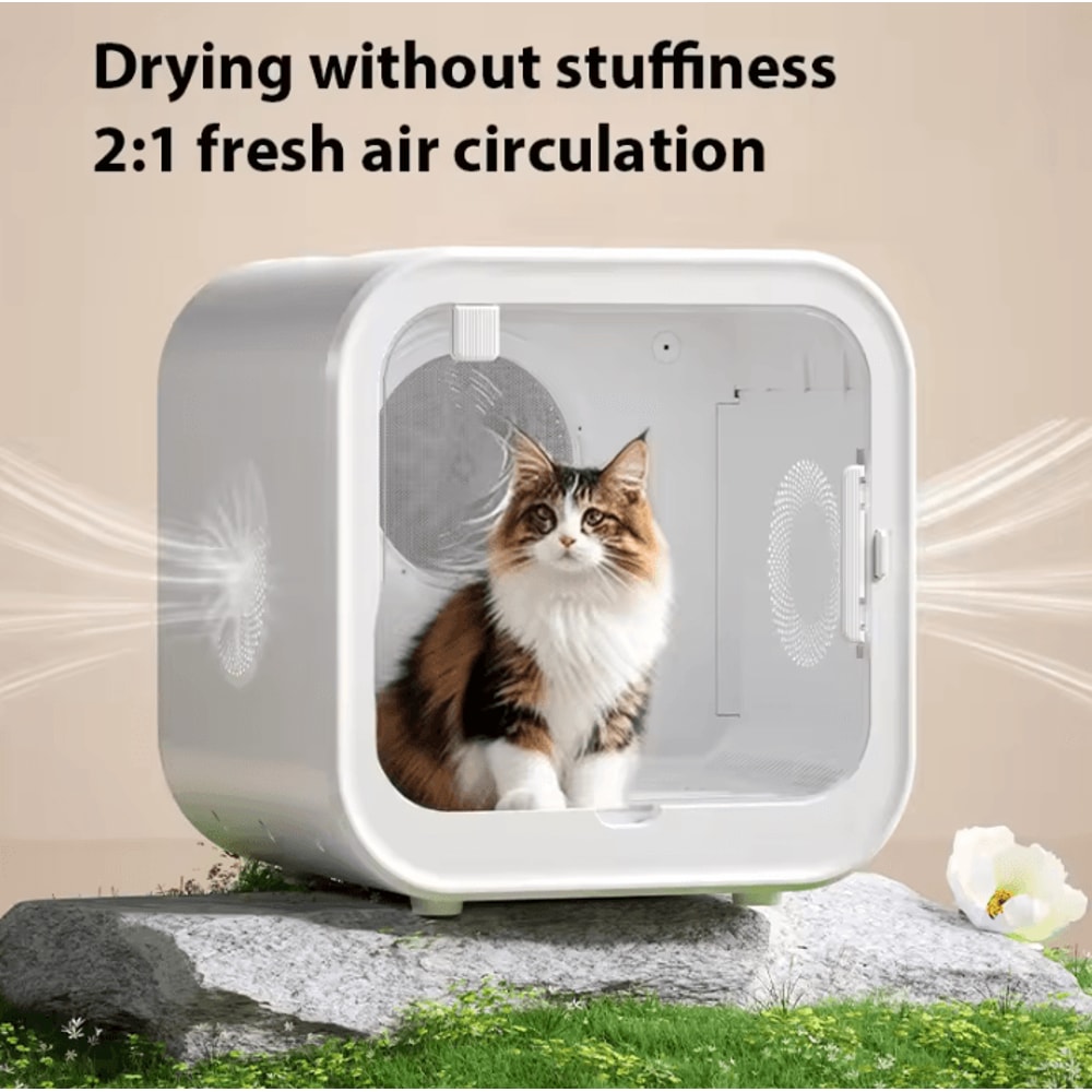 FluffFlow UltraQuiet Pet Dryer Box For Cats Small Dogs 2