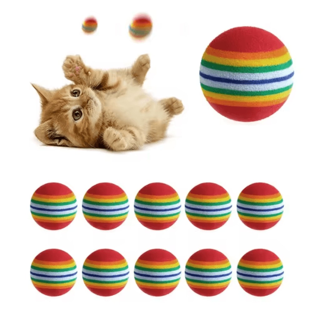 PlayPop Colorful Foam Rattle Balls For Cats 10PCS Interactive Toy Set 1