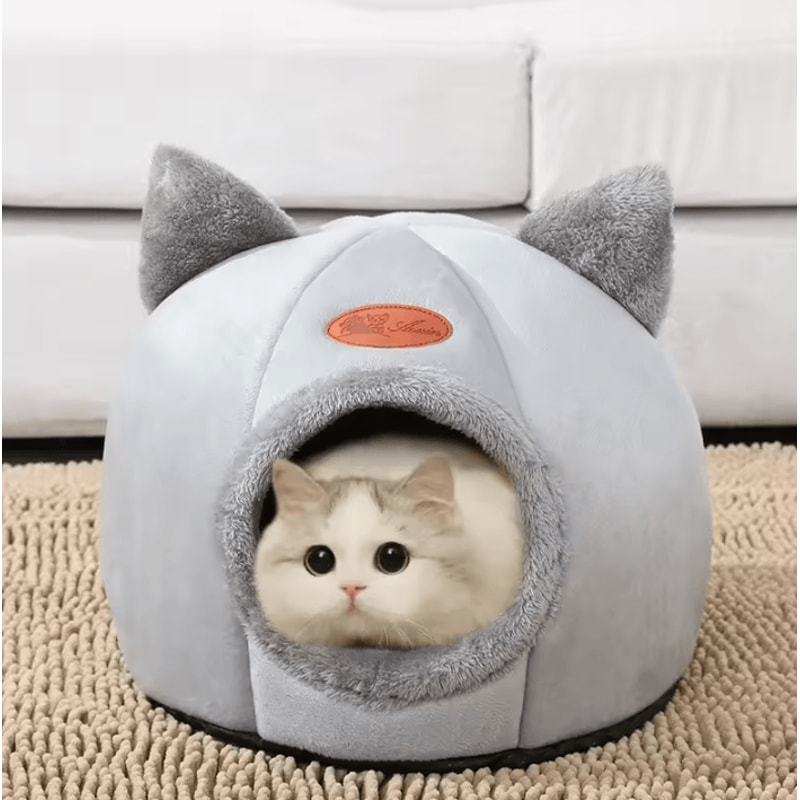 DreamCove Deep Sleep Winter Cat Cave Bed 1