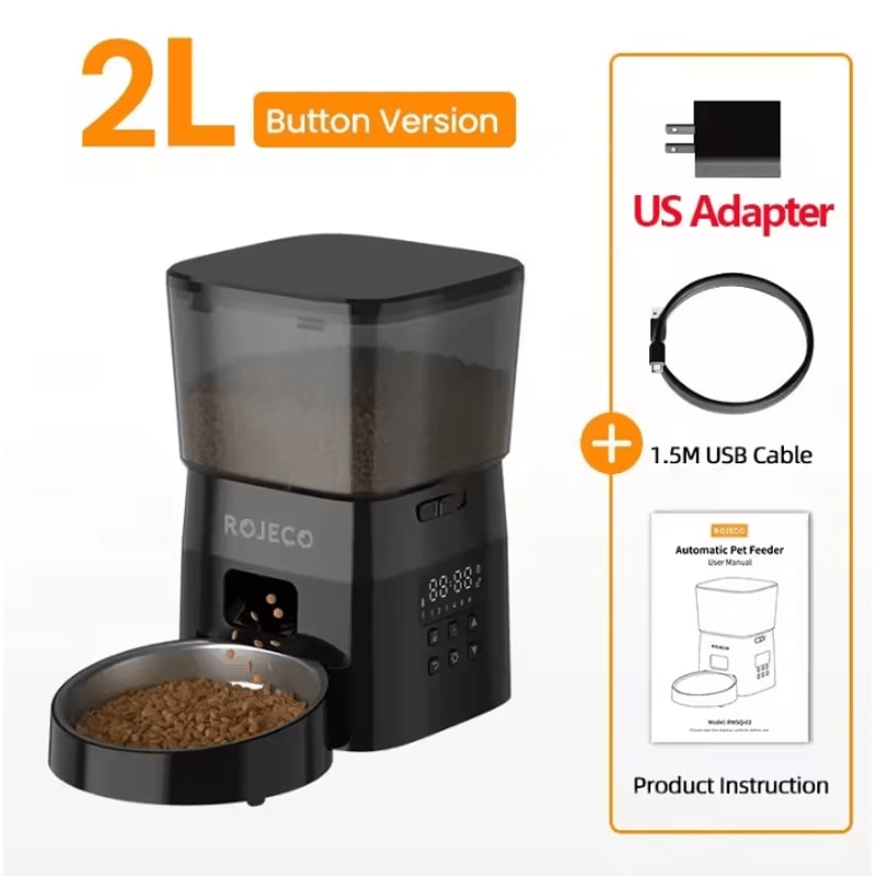 SmartServe ButtonControl Automatic Pet Feeder By ROJECO 1