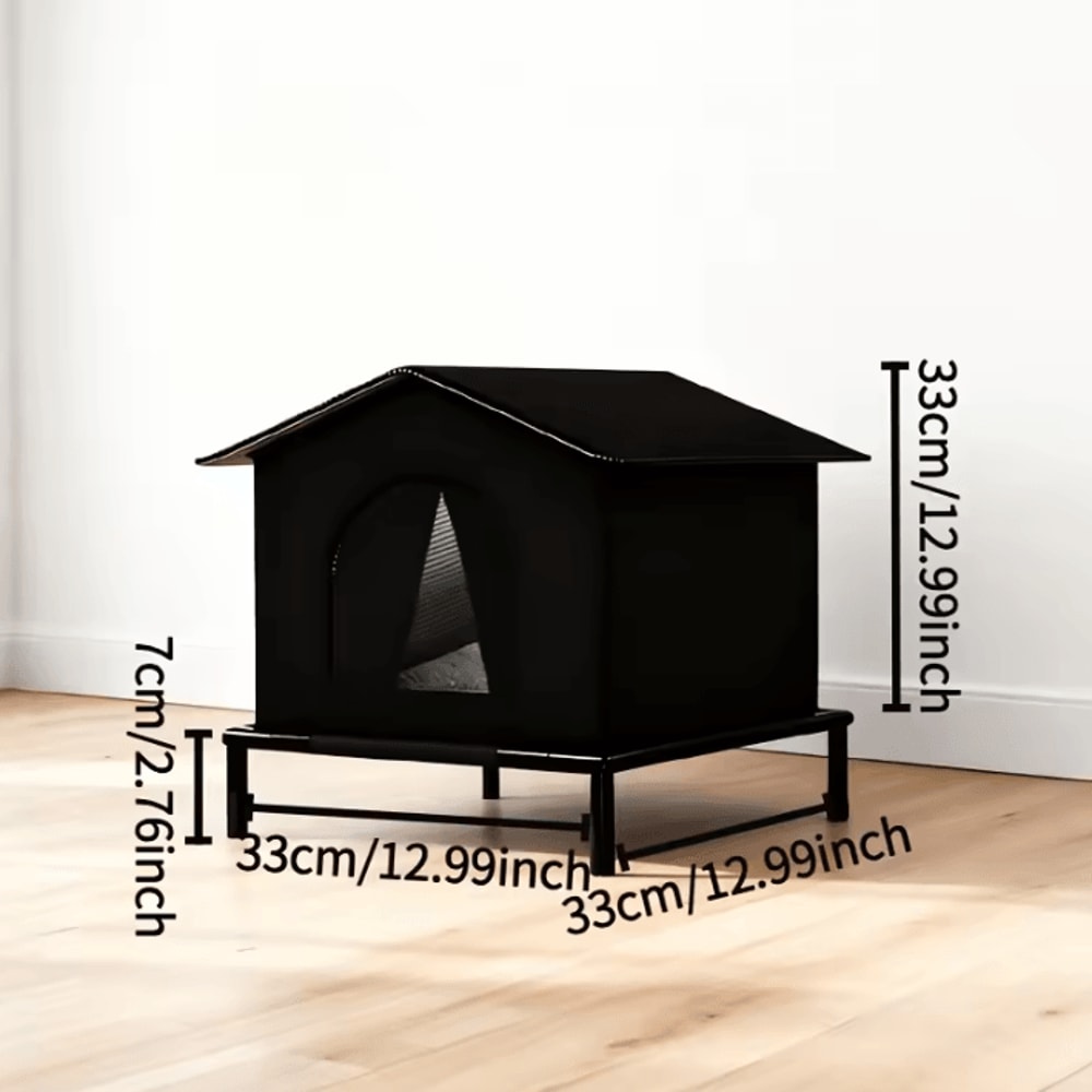Insulated Outdoor Cat Shelter House With Cushion Winter Protection 1
